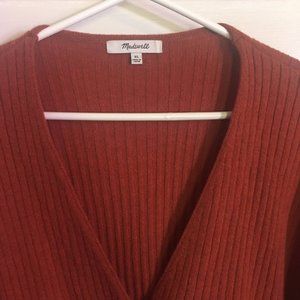 madewell cameron ribbed cardigan